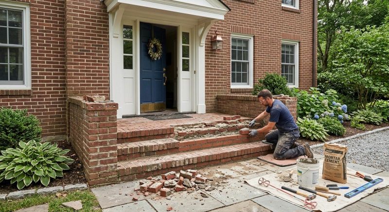 Brick Stoop Repair in Holland, MI