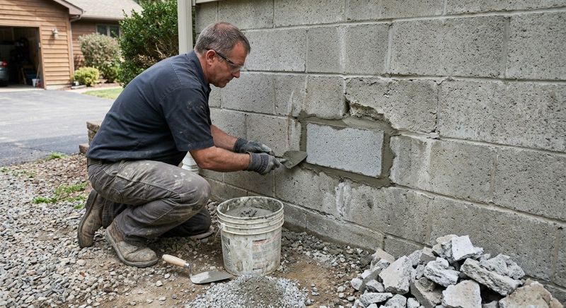 Cinder Block Wall Repair in Holland, MI
