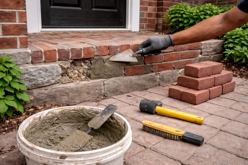 Entryway Brick Repair in Holland, MI