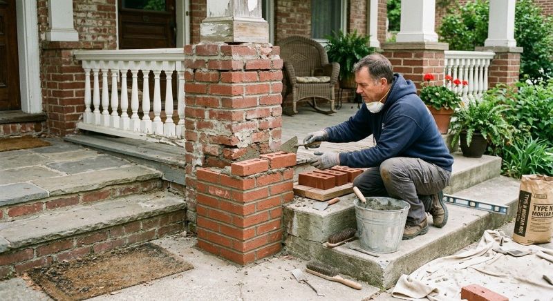 Porch Brick Repair in Holland, MI