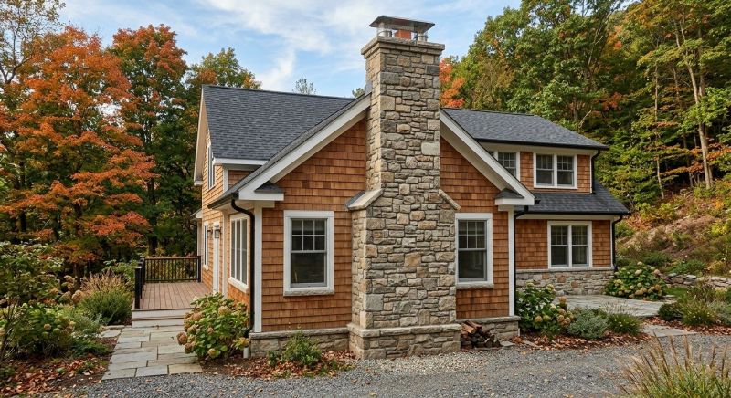 Stone Chimney Installation in Allegan County, MI