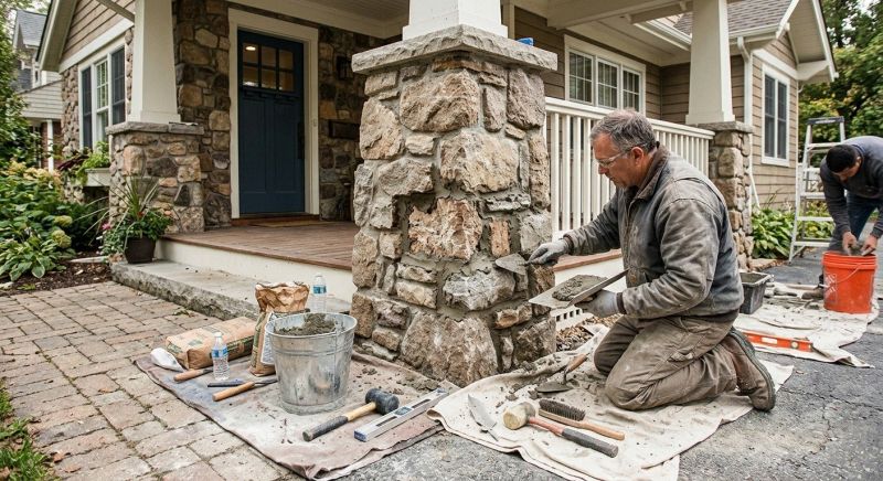 Stone Column Repair in Holland, MI